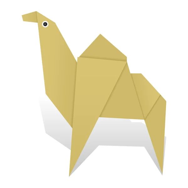 Origami camel on white — Stock Vector