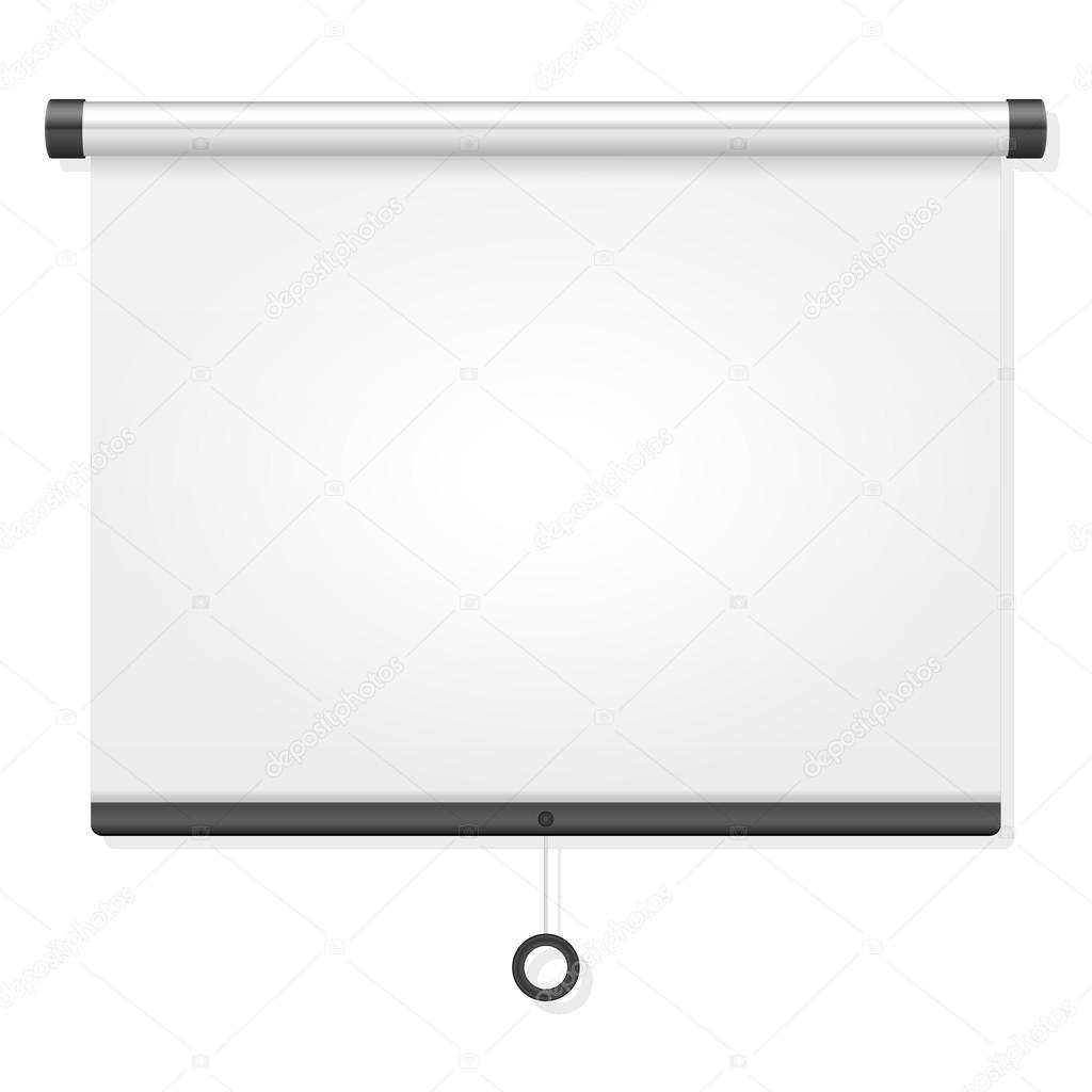 Projection screen on white