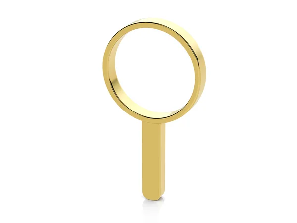 Simbolo lente d'ingrandimento dorata — Foto Stock
