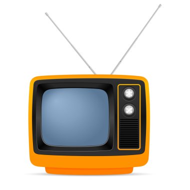 Retro beyaz TV'de