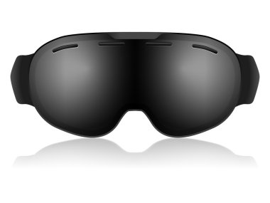 Beyaz üzerinde kayak gözlüğü