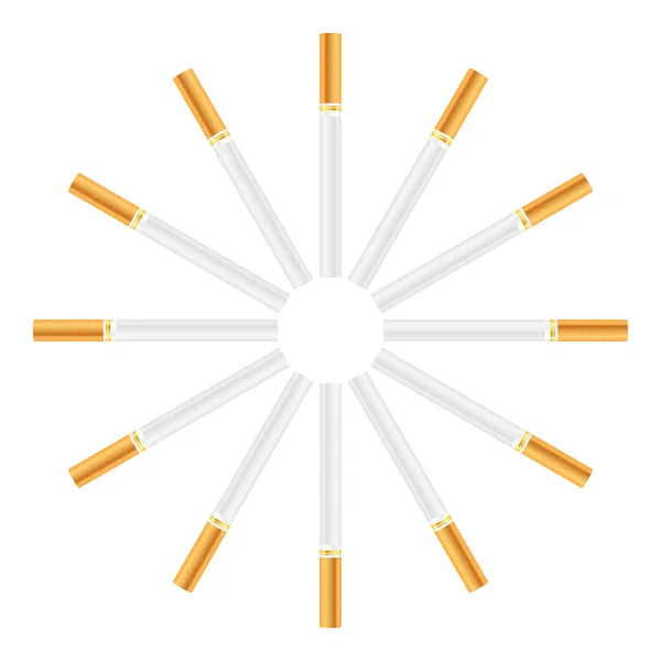 Cigarett på vit — Stock vektor