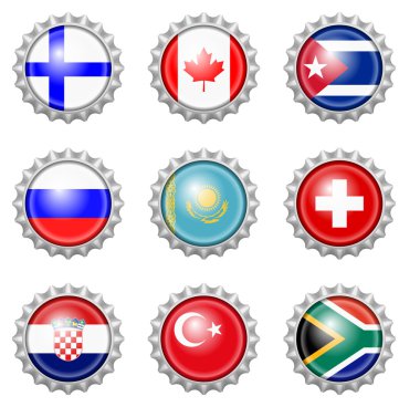 Şişe kapağı ülke bayrakları