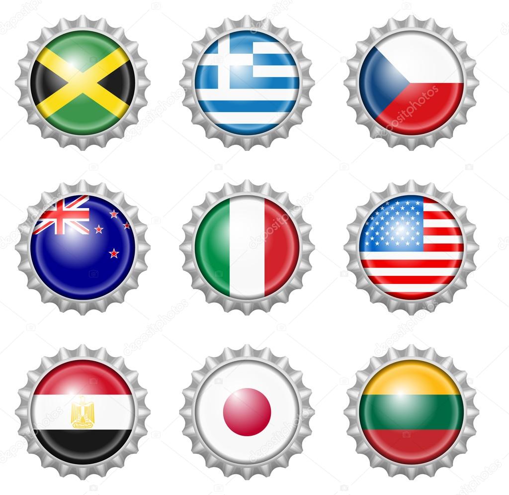 Bottle cap national flags Stock Vector Image by ©julydfg #107363556