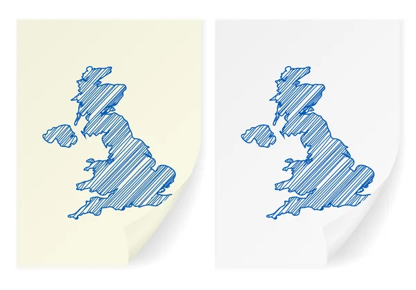 英国落書き地図 — ストックベクタ