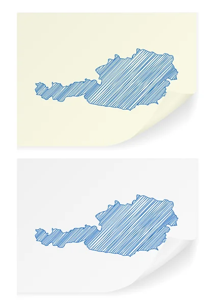 Autriche gribouiller carte — Image vectorielle