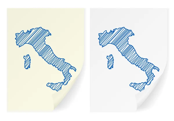 Італія карта Мальована крива — стоковий вектор