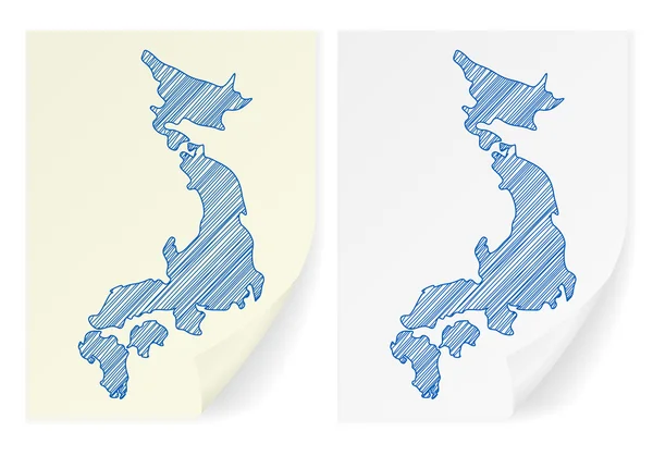 Mapa de Japón scribble — Archivo Imágenes Vectoriales