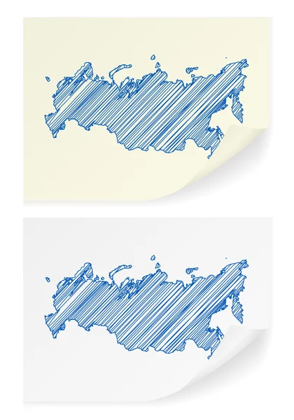 Rusia scribble hartă — Vector de stoc