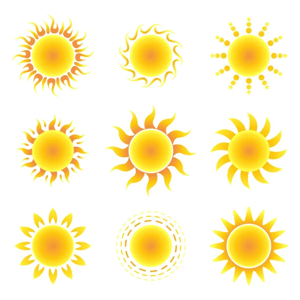Sun symbol set — Stock Vector