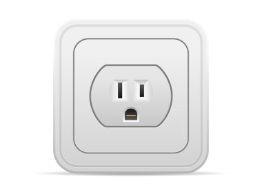 beyaz üzerine elektrik prizi 