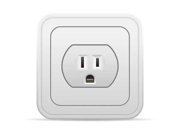 Power outlet on white — Stock Vector