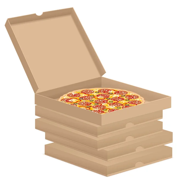 Pizza in box — Stock Vector