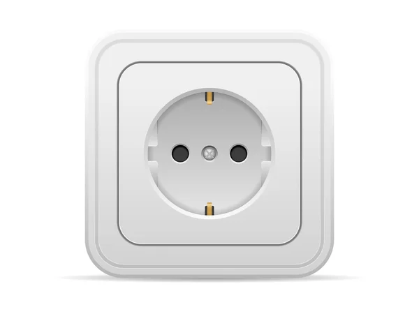 Power outlet on white — Stock Vector