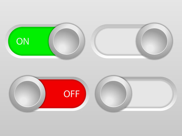 Ползунки питания на сером фоне
