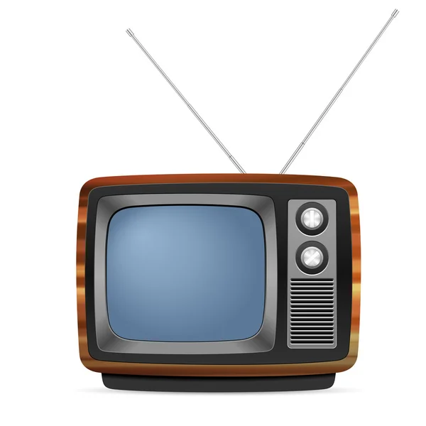 Retro beyaz TV'de — Stok Vektör