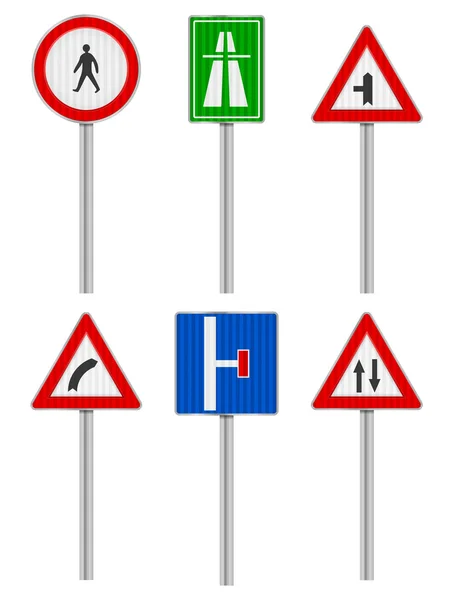 Straßenschilder aufgestellt — Stockvektor