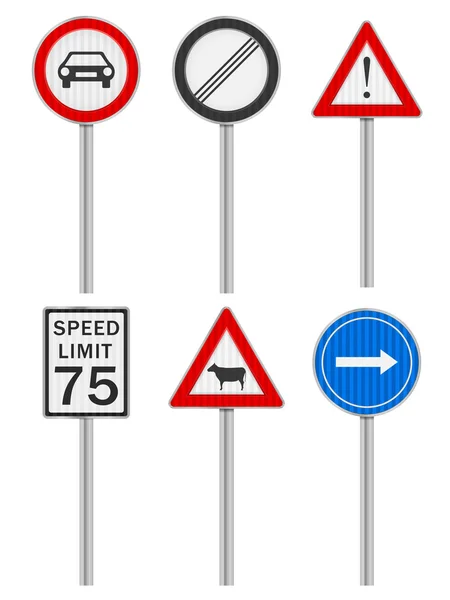 Straßenschilder aufgestellt — Stockvektor