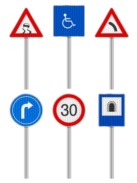 Straßenschilder aufgestellt — Stockvektor