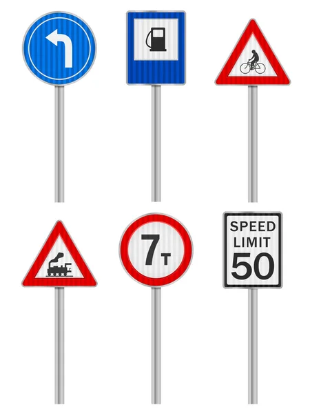 Panneaux routiers installés — Image vectorielle