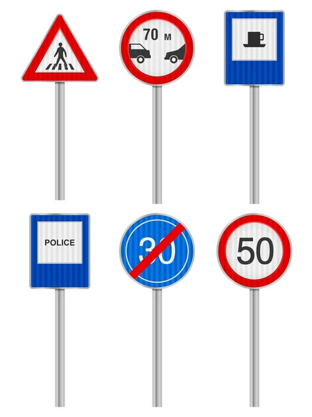 Straßenschilder aufgestellt — Stockvektor