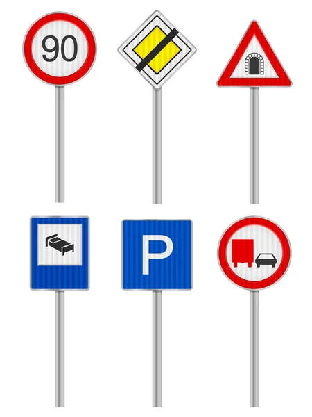 Straßenschilder aufgestellt — Stockvektor