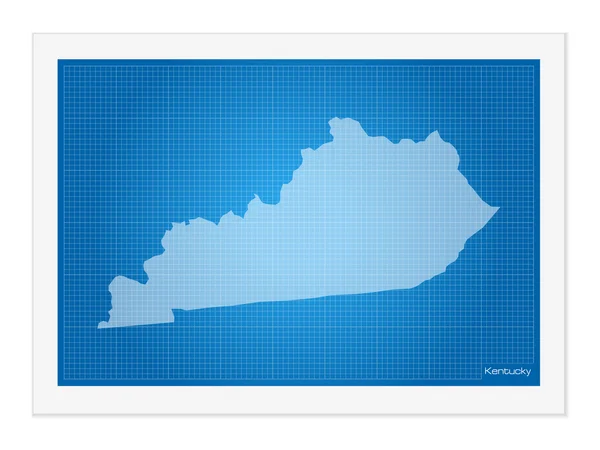 Kentucky on blueprint — Stock Vector