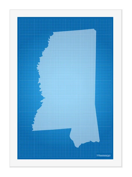 Mississippi a blueprint — Stock Vector