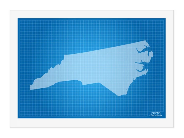 North Carolina on blueprint — Stock Vector