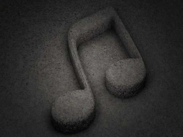 Stone music note symbol — Stock Photo, Image