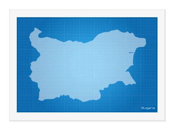 保加利亚在蓝图上 — 图库矢量图片