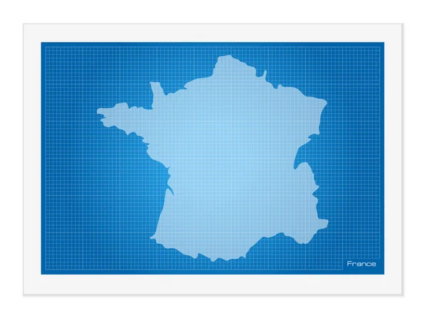 France on blueprint — Stock Vector
