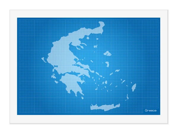 Greece on blueprint — Stock Vector