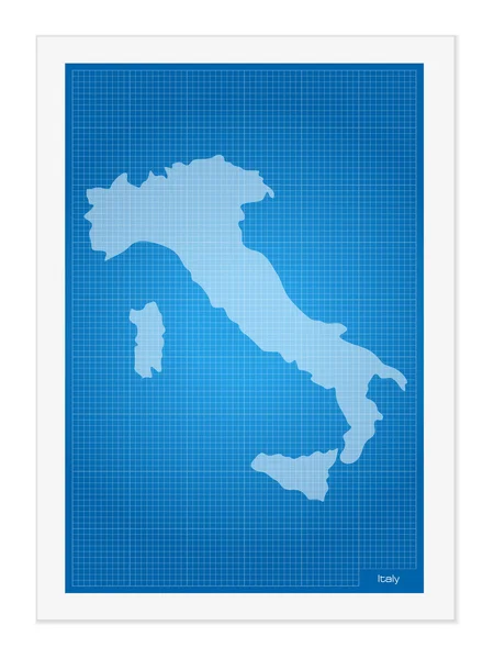 Italy on blueprint — Stock Vector