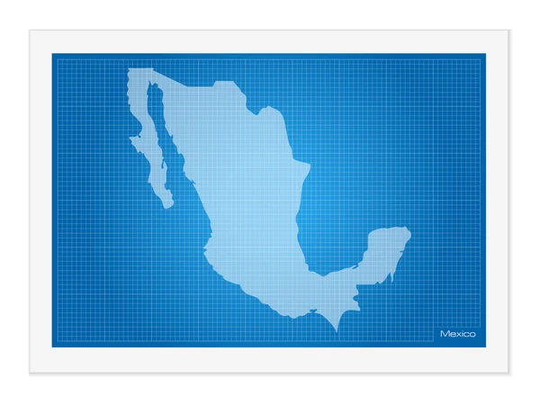 Mexico op de blauwdruk — Stockvector