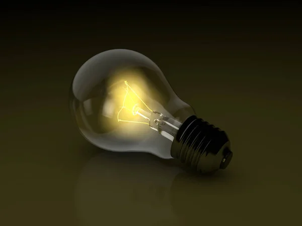 Glühbirne Auf Schwarzem Hintergrund Illustration — Stockfoto