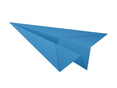 Beyaz arka planda kağıt uçak. Vektör illüstrasyonu.