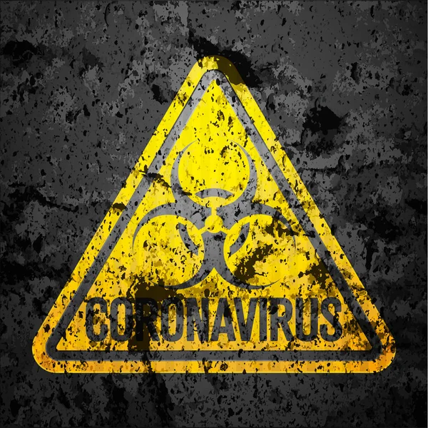 Coronavirus Verkehrszeichen Grunge Textur Hintergrund Vektorillustration — Stockvektor