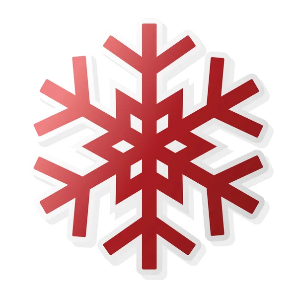 Aufkleber Schneeflocke Auf Weißem Hintergrund Vektorillustration — Stockvektor