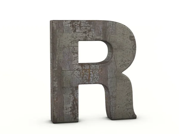 Rusty Metal Letter White Background Illustration — Stock Photo, Image