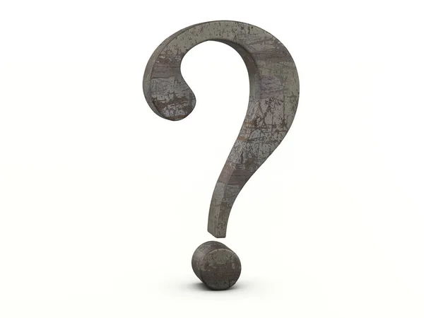 Rusty Metal Question Symbol White Background Illustration — Stock Photo, Image