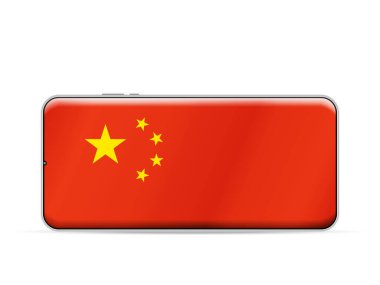 China flag on smartphone screen. Vector illustration.