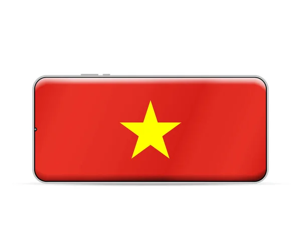 Vietnam Flagga Smartphone Skärmen Vektorillustration — Stock vektor