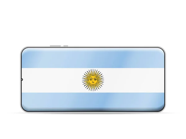 Bandera Argentina Pantalla Smartphone Ilustración Vectorial — Vector de stock