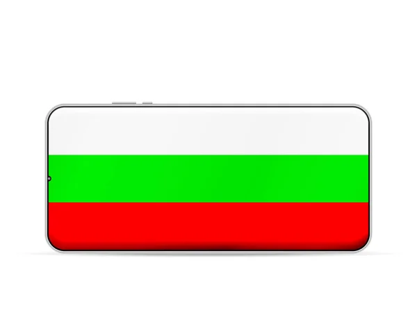 Bandera Bulgaria Pantalla Del Teléfono Inteligente Ilustración Vectorial — Vector de stock