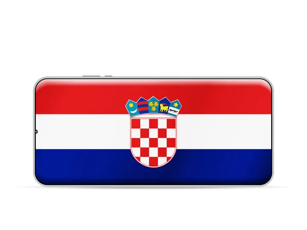 Хорватский Флаг Экране Смартфона Векторная Иллюстрация — стоковый вектор
