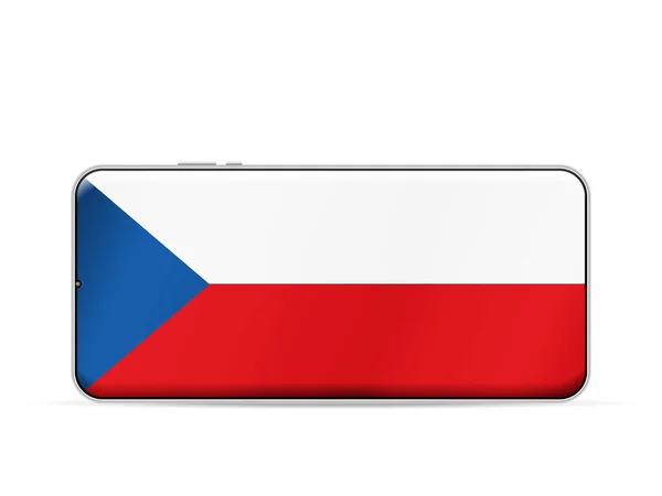 Czech Republic Flag Smartphone Screen Vector Illustration — Stockový vektor