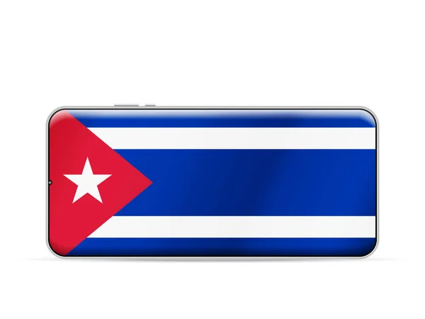 Cuba Flag Smartphone Screen Vector Illustration — ストックベクタ