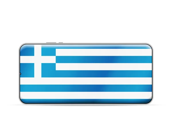 Греция Флаг Экране Смартфона Векторная Иллюстрация — стоковый вектор