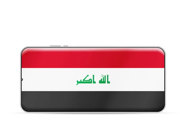 Iraq Flag Smartphone Screen Vector Illustration — Vetor de Stock